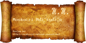 Moskoczi Mátyás névjegykártya