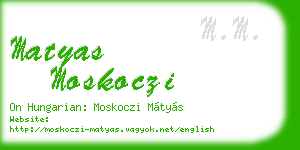 matyas moskoczi business card